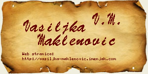 Vasiljka Maklenović vizit kartica